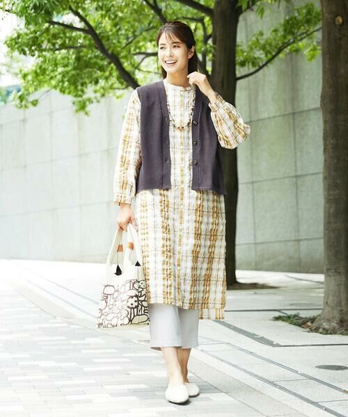 GIANNI LO GIUDICE / ジャンニ・ロ・ジュディチェ ロング・マキシ丈ワンピース | [洗える]先染めブロックチェックチェックワンピースシャツ | 詳細2