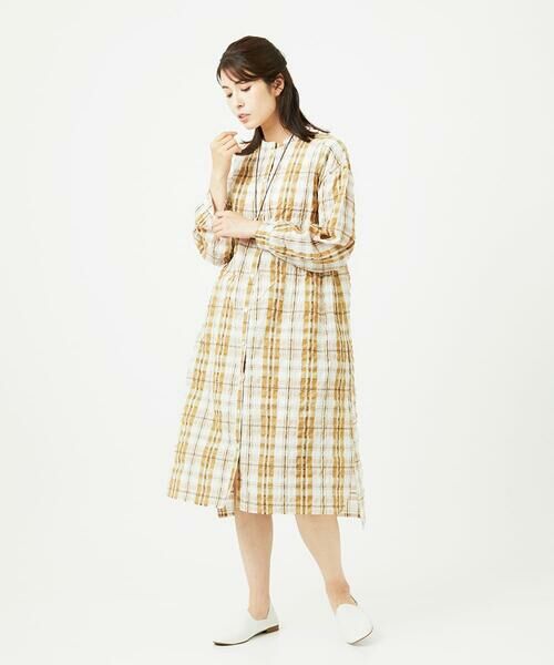 GIANNI LO GIUDICE / ジャンニ・ロ・ジュディチェ ロング・マキシ丈ワンピース | [洗える]先染めブロックチェックチェックワンピースシャツ | 詳細7