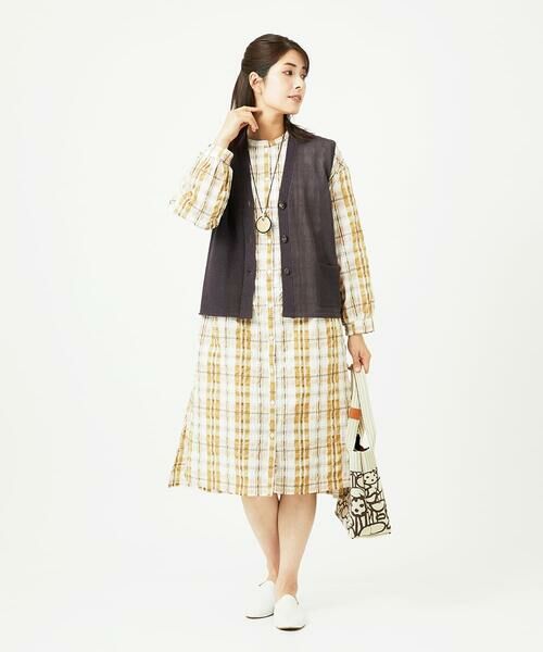 GIANNI LO GIUDICE / ジャンニ・ロ・ジュディチェ ロング・マキシ丈ワンピース | [洗える]先染めブロックチェックチェックワンピースシャツ | 詳細9