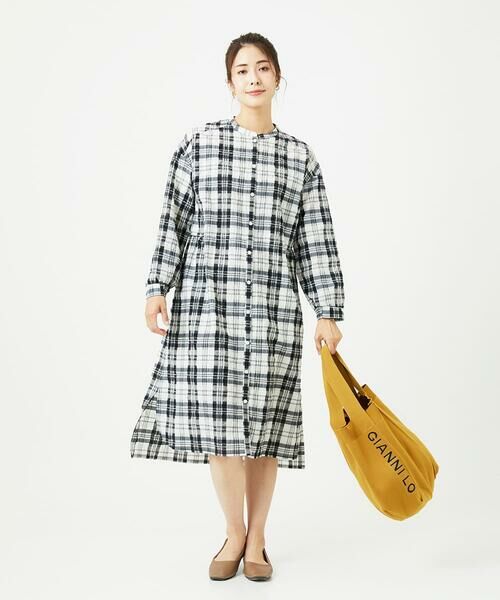 GIANNI LO GIUDICE / ジャンニ・ロ・ジュディチェ ロング・マキシ丈ワンピース | [洗える]先染めブロックチェックチェックワンピースシャツ | 詳細24
