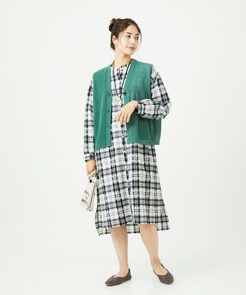 GIANNI LO GIUDICE / ジャンニ・ロ・ジュディチェ ロング・マキシ丈ワンピース | [洗える]先染めブロックチェックチェックワンピースシャツ | 詳細26