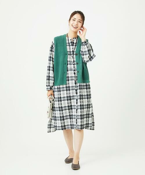 GIANNI LO GIUDICE / ジャンニ・ロ・ジュディチェ ロング・マキシ丈ワンピース | [洗える]先染めブロックチェックチェックワンピースシャツ | 詳細27