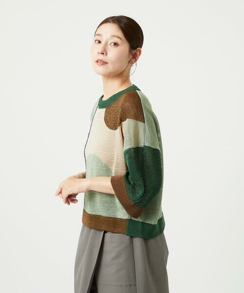 GIANNI LO GIUDICE / ジャンニ・ロ・ジュディチェ ニット・セーター | [洗える]透かし柄インターシャプルオーバーニット | 詳細2