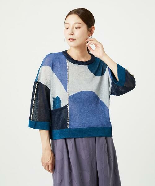 GIANNI LO GIUDICE / ジャンニ・ロ・ジュディチェ ニット・セーター | [洗える]透かし柄インターシャプルオーバーニット | 詳細10