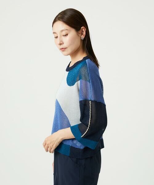 GIANNI LO GIUDICE / ジャンニ・ロ・ジュディチェ ニット・セーター | [洗える]透かし柄インターシャプルオーバーニット | 詳細12