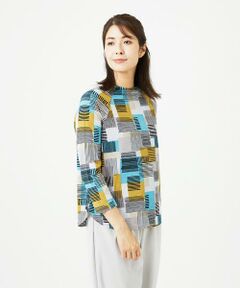 GIANNI LO GIUDICE / ジャンニ・ロ・ジュディチェ カットソー | [接触冷感・洗える]ルービックブロックプリント七分袖カットソー