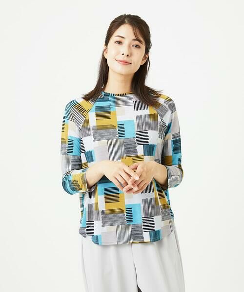 GIANNI LO GIUDICE / ジャンニ・ロ・ジュディチェ カットソー | [接触冷感・洗える]ルービックブロックプリント七分袖カットソー | 詳細2