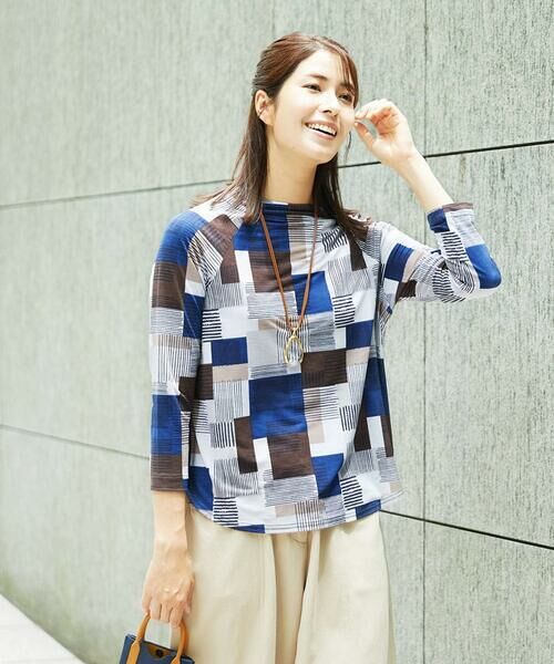 GIANNI LO GIUDICE / ジャンニ・ロ・ジュディチェ カットソー | [接触冷感・洗える]ルービックブロックプリント七分袖カットソー | 詳細5