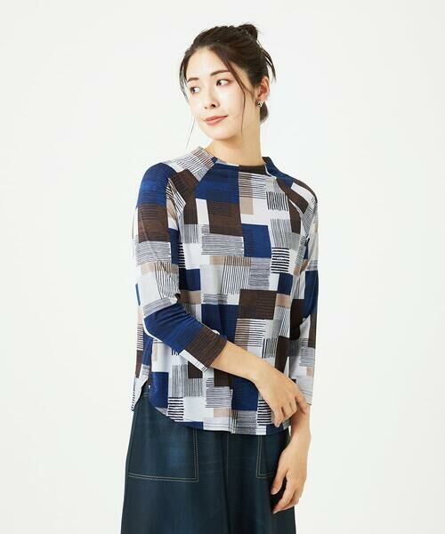 GIANNI LO GIUDICE / ジャンニ・ロ・ジュディチェ カットソー | [接触冷感・洗える]ルービックブロックプリント七分袖カットソー | 詳細7