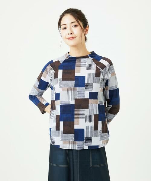 GIANNI LO GIUDICE / ジャンニ・ロ・ジュディチェ カットソー | [接触冷感・洗える]ルービックブロックプリント七分袖カットソー | 詳細8