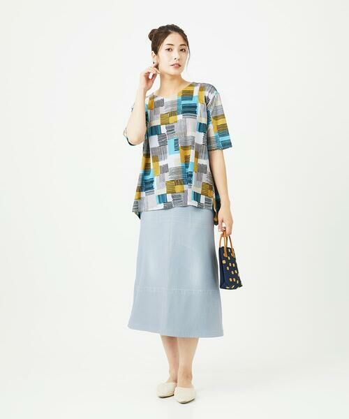 GIANNI LO GIUDICE / ジャンニ・ロ・ジュディチェ カットソー | [接触冷感・洗える]ルービックブロックプリント五分袖カットソー | 詳細4