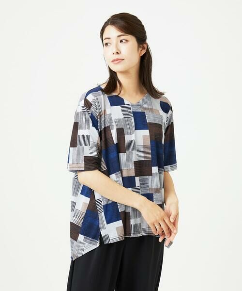 GIANNI LO GIUDICE / ジャンニ・ロ・ジュディチェ カットソー | [接触冷感・洗える]ルービックブロックプリント五分袖カットソー | 詳細7