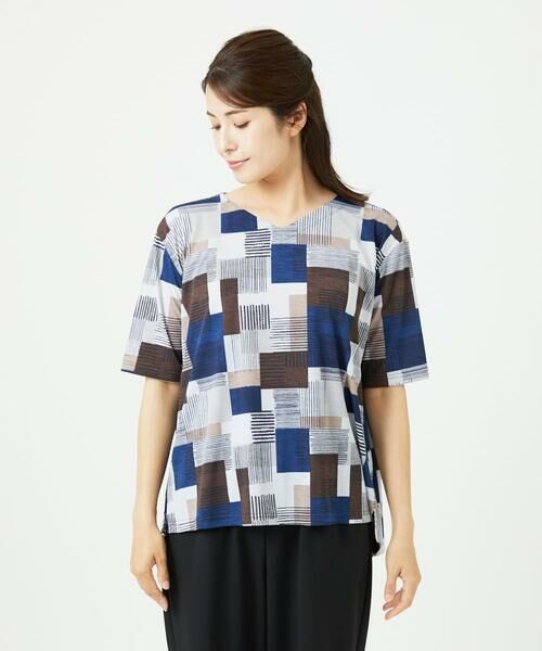 GIANNI LO GIUDICE / ジャンニ・ロ・ジュディチェ カットソー | [接触冷感・洗える]ルービックブロックプリント五分袖カットソー | 詳細8