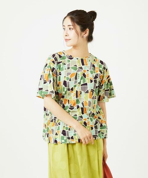 GIANNI LO GIUDICE / ジャンニ・ロ・ジュディチェ カットソー | [接触冷感・洗える・日本製]強撚コットン天竺プリントカットソー | 詳細1