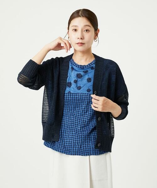 GIANNI LO GIUDICE / ジャンニ・ロ・ジュディチェ カーディガン・ボレロ | [洗える]透かし柄ニットカーディガン | 詳細1