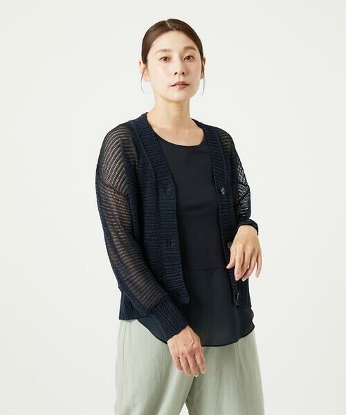 GIANNI LO GIUDICE / ジャンニ・ロ・ジュディチェ カーディガン・ボレロ | [洗える]透かし柄ニットカーディガン | 詳細4