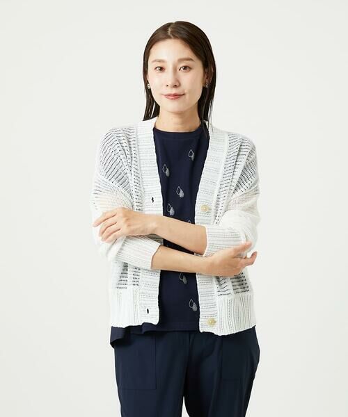 GIANNI LO GIUDICE / ジャンニ・ロ・ジュディチェ カーディガン・ボレロ | [洗える]透かし柄ニットカーディガン | 詳細17