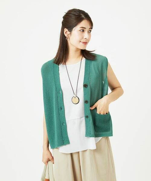 GIANNI LO GIUDICE / ジャンニ・ロ・ジュディチェ カーディガン・ボレロ | [洗える]ペーパーヤーンニットジレ | 詳細6