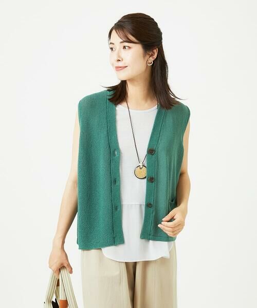 GIANNI LO GIUDICE / ジャンニ・ロ・ジュディチェ カーディガン・ボレロ | [洗える]ペーパーヤーンニットジレ | 詳細7