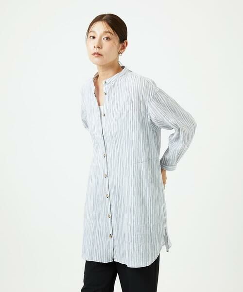 GIANNI LO GIUDICE / ジャンニ・ロ・ジュディチェ シャツ・ブラウス | [洗える]コットンタックドビーロングブラウス | 詳細1
