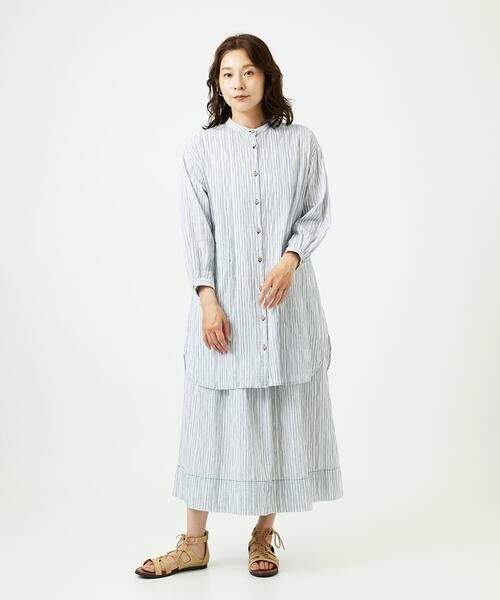 GIANNI LO GIUDICE / ジャンニ・ロ・ジュディチェ シャツ・ブラウス | [洗える]コットンタックドビーロングブラウス | 詳細12