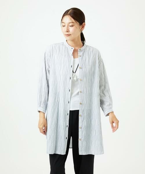 GIANNI LO GIUDICE / ジャンニ・ロ・ジュディチェ シャツ・ブラウス | [洗える]コットンタックドビーロングブラウス | 詳細4