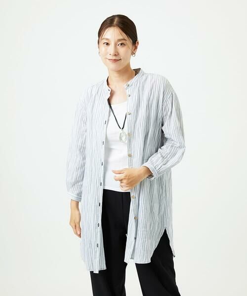 GIANNI LO GIUDICE / ジャンニ・ロ・ジュディチェ シャツ・ブラウス | [洗える]コットンタックドビーロングブラウス | 詳細5