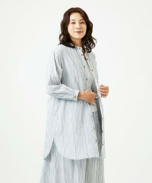 GIANNI LO GIUDICE / ジャンニ・ロ・ジュディチェ シャツ・ブラウス | [洗える]コットンタックドビーロングブラウス | 詳細7
