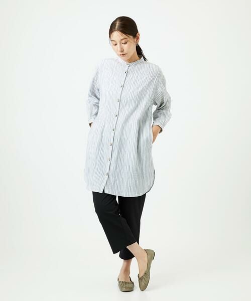 GIANNI LO GIUDICE / ジャンニ・ロ・ジュディチェ シャツ・ブラウス | [洗える]コットンタックドビーロングブラウス | 詳細9
