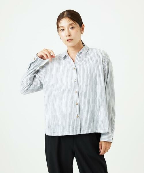 GIANNI LO GIUDICE / ジャンニ・ロ・ジュディチェ シャツ・ブラウス | [洗える]コットンタックドビーブラウス | 詳細1
