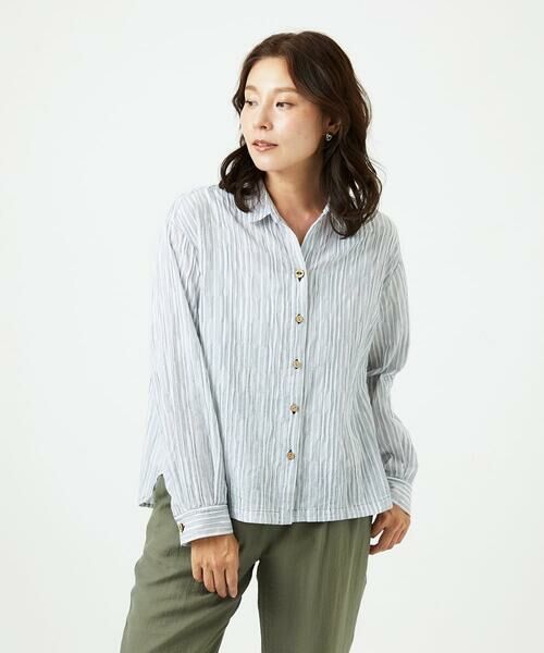 GIANNI LO GIUDICE / ジャンニ・ロ・ジュディチェ シャツ・ブラウス | [洗える]コットンタックドビーブラウス | 詳細3