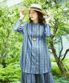 GIANNI LO GIUDICE / ジャンニ・ロ・ジュディチェ シャツ・ブラウス | [洗える]ドビーシャーリングロングブラウス