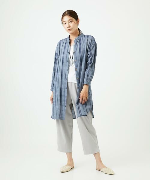 GIANNI LO GIUDICE / ジャンニ・ロ・ジュディチェ シャツ・ブラウス | [洗える]ドビーシャーリングロングブラウス | 詳細1