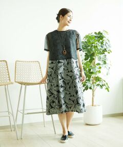 GIANNI LO GIUDICE / ジャンニ・ロ・ジュディチェ ロング・マキシ丈ワンピース | [洗える]ミラクルウェーブリーフプリントワンピース