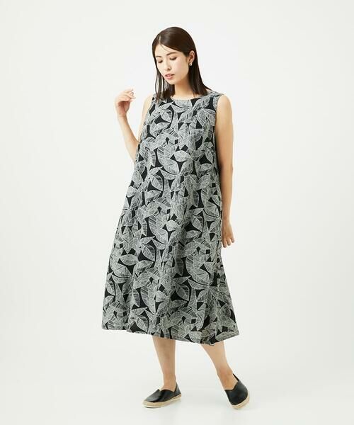 GIANNI LO GIUDICE / ジャンニ・ロ・ジュディチェ ロング・マキシ丈ワンピース | [洗える]ミラクルウェーブリーフプリントワンピース | 詳細14