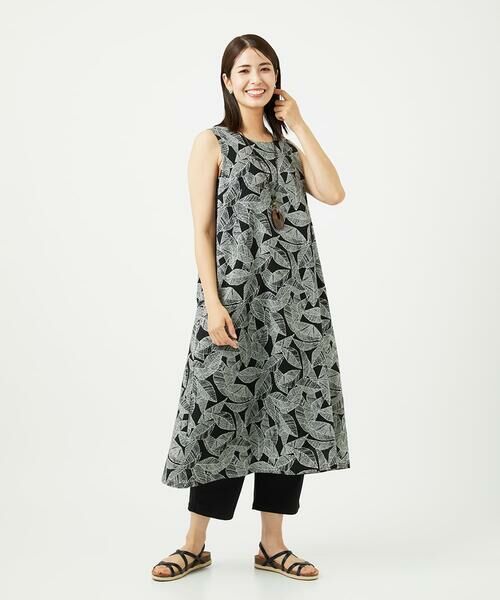 GIANNI LO GIUDICE / ジャンニ・ロ・ジュディチェ ロング・マキシ丈ワンピース | [洗える]ミラクルウェーブリーフプリントワンピース | 詳細24