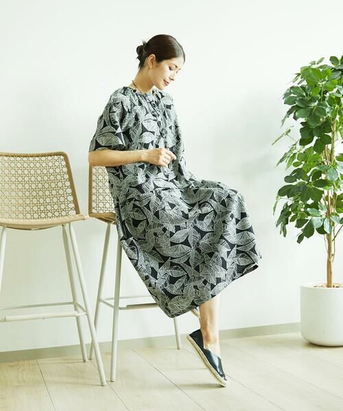 GIANNI LO GIUDICE / ジャンニ・ロ・ジュディチェ ロング・マキシ丈ワンピース | [洗える]ミラクルウェーブリーフプリントワンピース | 詳細30