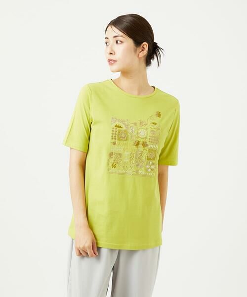 GIANNI LO GIUDICE / ジャンニ・ロ・ジュディチェ カットソー | [接触冷感・洗える・日本製]クールローレルスカイコット刺繍カットソー | 詳細1