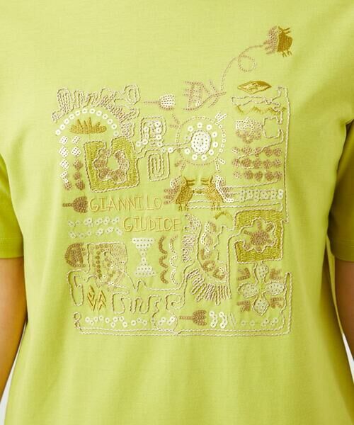 GIANNI LO GIUDICE / ジャンニ・ロ・ジュディチェ カットソー | [接触冷感・洗える・日本製]クールローレルスカイコット刺繍カットソー | 詳細3