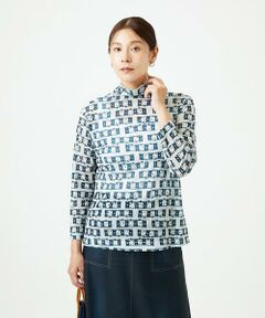 GIANNI LO GIUDICE / ジャンニ・ロ・ジュディチェ カットソー | [洗える・日本製]融着幾何プリント八分袖カットソー