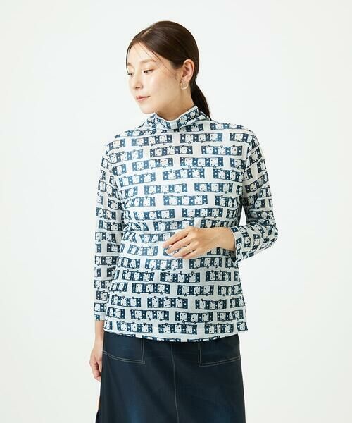 GIANNI LO GIUDICE / ジャンニ・ロ・ジュディチェ カットソー | [洗える・日本製]融着幾何プリント八分袖カットソー | 詳細11