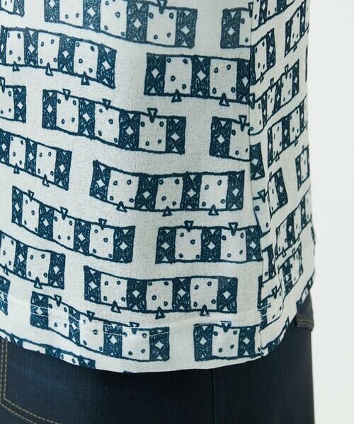 GIANNI LO GIUDICE / ジャンニ・ロ・ジュディチェ カットソー | [洗える・日本製]融着幾何プリント八分袖カットソー | 詳細3