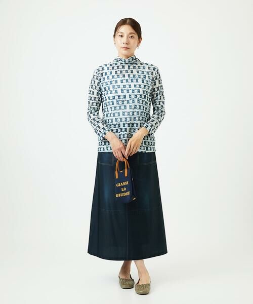 GIANNI LO GIUDICE / ジャンニ・ロ・ジュディチェ カットソー | [洗える・日本製]融着幾何プリント八分袖カットソー | 詳細6
