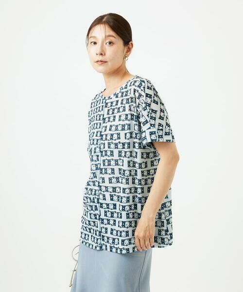 GIANNI LO GIUDICE / ジャンニ・ロ・ジュディチェ カットソー | [洗える・日本製]融着幾何プリントドルマンカットソー | 詳細4