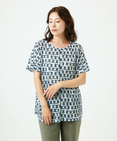 GIANNI LO GIUDICE / ジャンニ・ロ・ジュディチェ カットソー | [洗える・日本製]融着幾何プリントドルマンカットソー | 詳細7