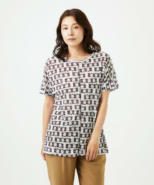 GIANNI LO GIUDICE / ジャンニ・ロ・ジュディチェ カットソー | [洗える・日本製]融着幾何プリントドルマンカットソー | 詳細21