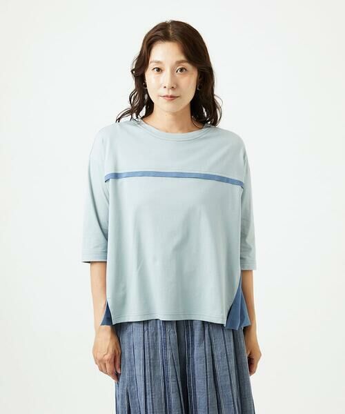 GIANNI LO GIUDICE / ジャンニ・ロ・ジュディチェ カットソー | [洗える・日本製]ドッキングコットン天竺カットソー | 詳細1