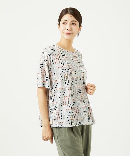 GIANNI LO GIUDICE / ジャンニ・ロ・ジュディチェ カットソー | [接触冷感・洗える]ラインドットプリントカットソー | 詳細1
