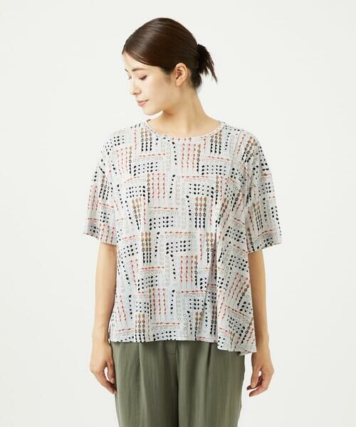 GIANNI LO GIUDICE / ジャンニ・ロ・ジュディチェ カットソー | [接触冷感・洗える]ラインドットプリントカットソー | 詳細2