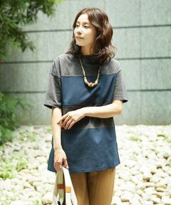 GIANNI LO GIUDICE / ジャンニ・ロ・ジュディチェ チュニック | [洗える・日本製]ドッキングコットン天竺チュニックカットソー